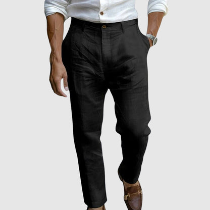 Eliano | Linnenlook Zomerbroek Heren met Tapered Fit