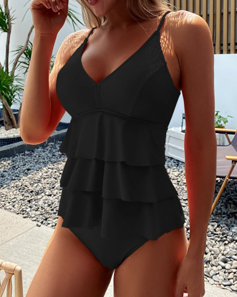 Marilena | Badpak met Ruches en V-Hals voor een Flatterend Silhouet