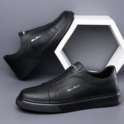 Arlen | Instapsneakers Heren | Slip‑On Sneakers | Kunstleer & Elastische Zijkant | Comfortabel & Gripvast