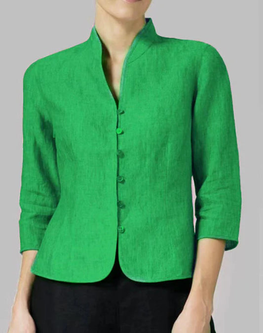 Sylvie | Getailleerde Blouse Met Opstaande Kraag Dames
