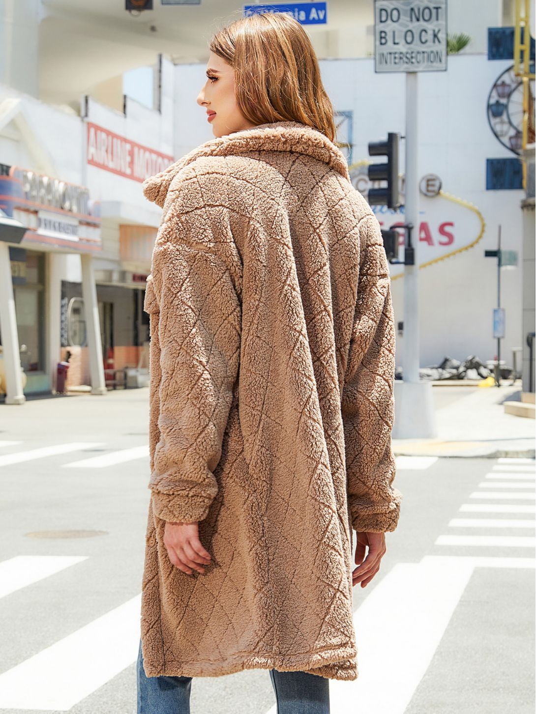 Seraphina™ | Luxe Plush Trench Coat met Diamantquilt en Elegante Silhouette