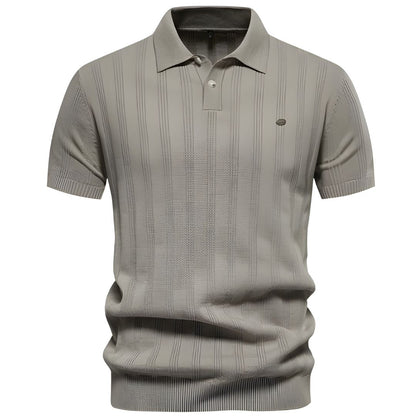 Alessio | Gebreide Polo met Verticale Textuur Heren