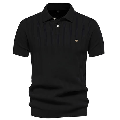 Alessio | Gebreide Polo met Verticale Textuur Heren