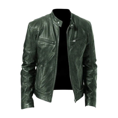Matteo | Luxe Leren Bikerjack met Tijdloze Motorlook en Minimalistisch Design