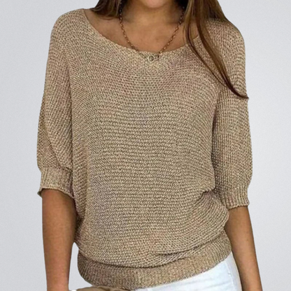 Lunara | V-Hals Trui met Batwing Mouwen Dames