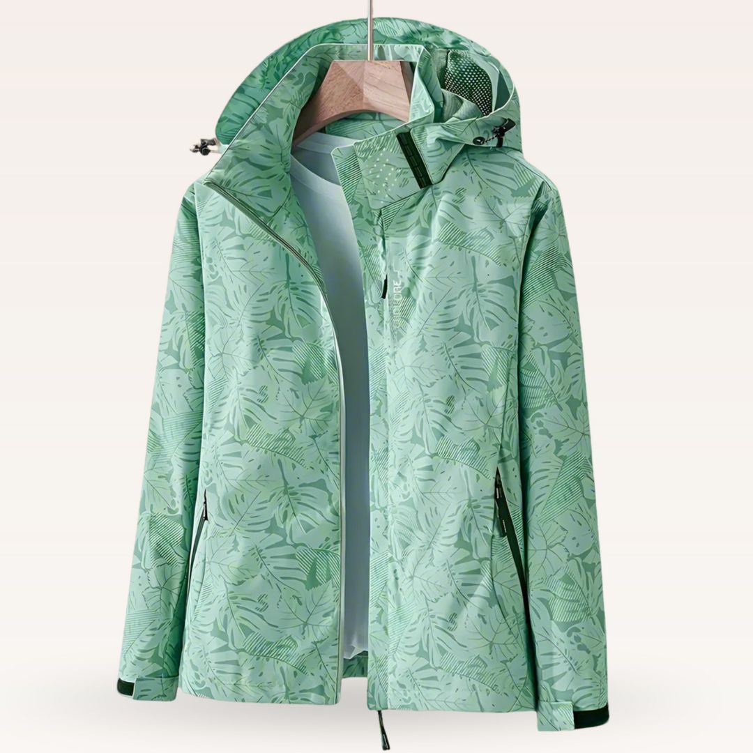 Tayla | Waterdichte Outdoorjas met Bladprint Dames