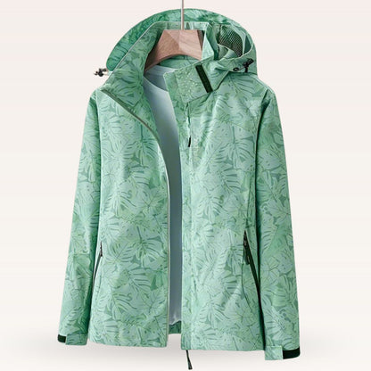 Tayla | Waterdichte Outdoorjas met Bladprint Dames