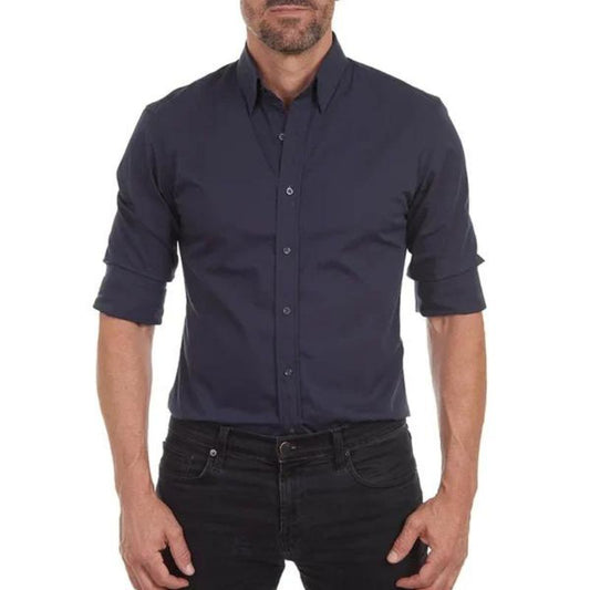 Roberto | Slim Fit Overhemd met Verborgen Rits Heren