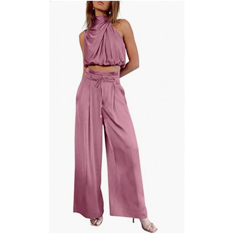 Valencia | Elegante Tweedelige Haltertop & Broek Set Dames