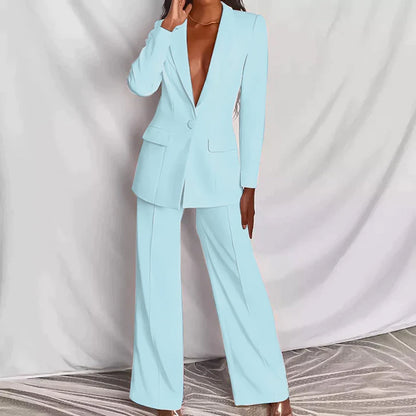Celestine | Elegant Damespak Met Blazer En Wijde Pantalon