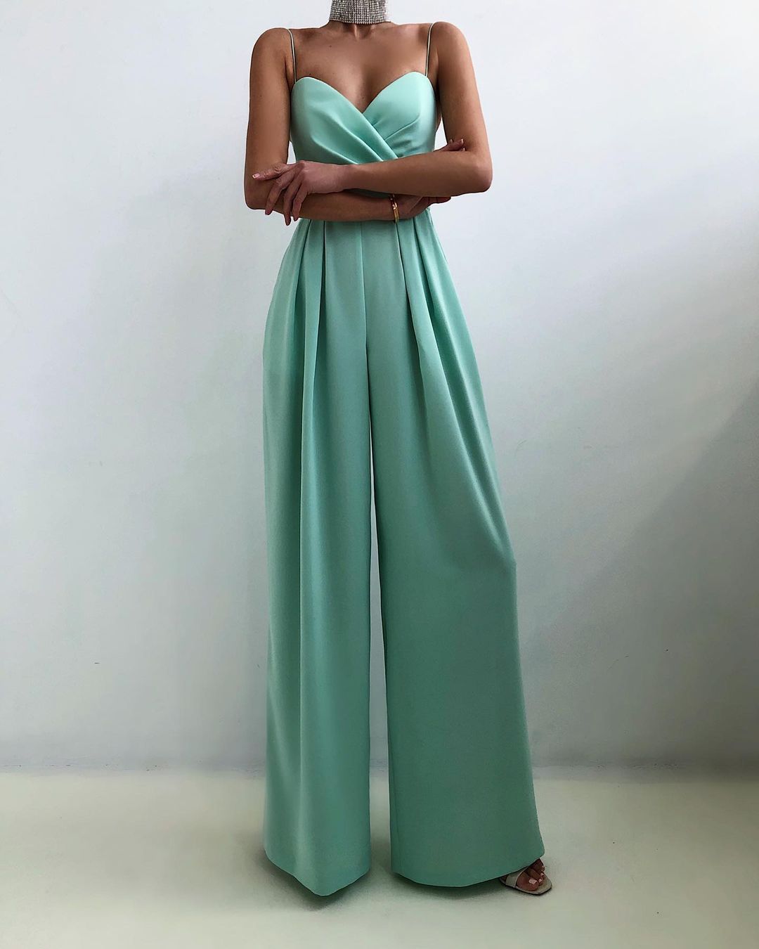 Giulia | Elegante Dames Jumpsuit Met Strapless Bustier & Wijde Pijpen