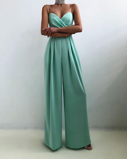 Giulia | Elegante Dames Jumpsuit Met Strapless Bustier & Wijde Pijpen