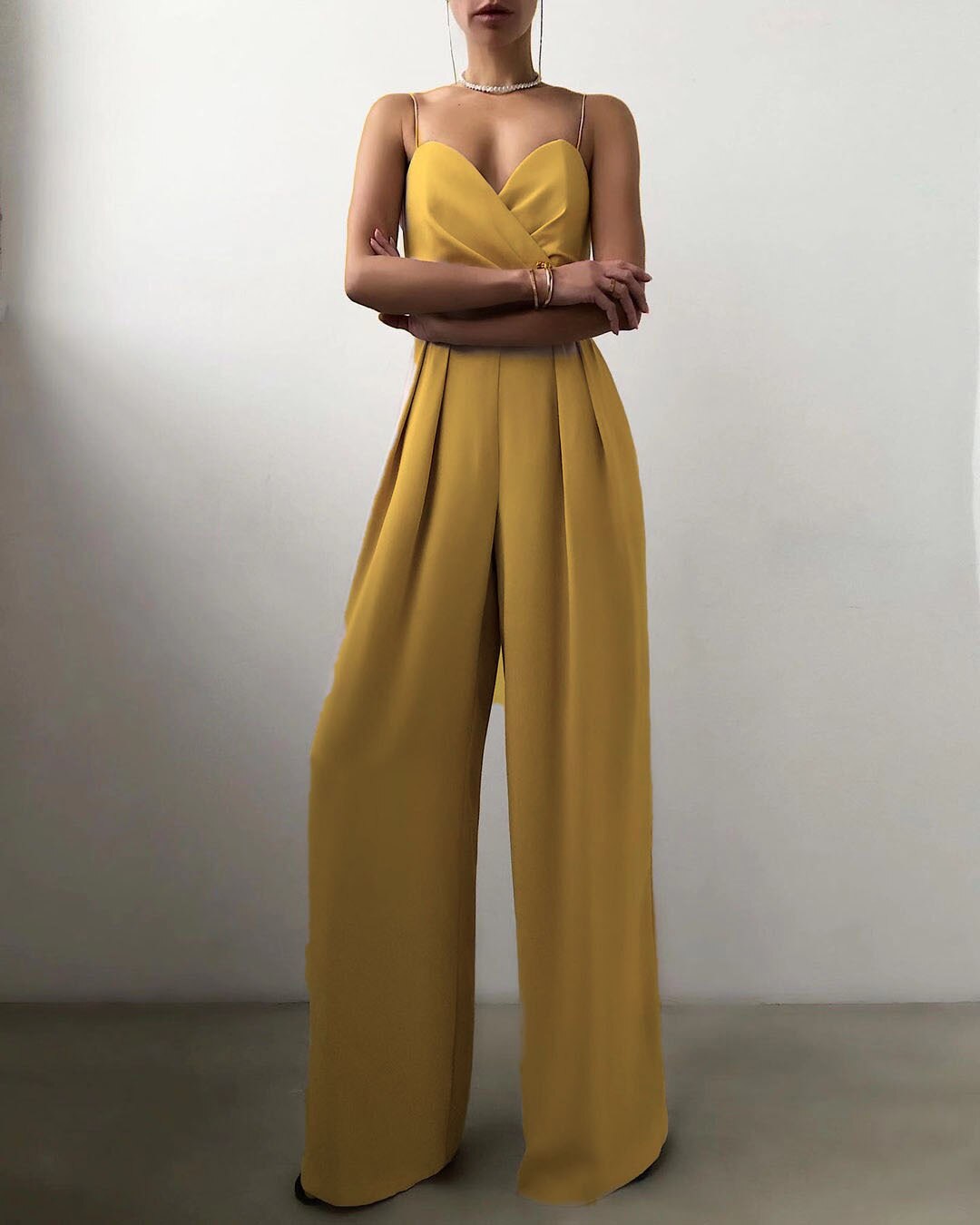 Giulia | Elegante Dames Jumpsuit Met Strapless Bustier & Wijde Pijpen