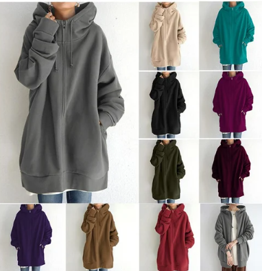 Amaya | Oversized Hoodie Met Rits En Capuchon
