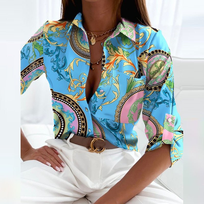 Luciana | Dames Blouse Met Print & Lange Mouwen