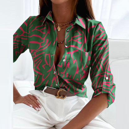 Luciana | Dames Blouse Met Print & Lange Mouwen