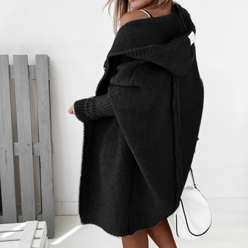 Marisol | Oversized Gebreide Cardigan Met Capuchon