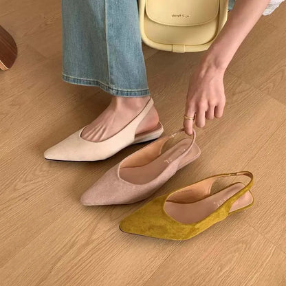 Maribel™ | Dames Slingback Flats Zonder Hak | Elegante Puntige Instapschoenen met Open Hiel en Minimalistisch Design