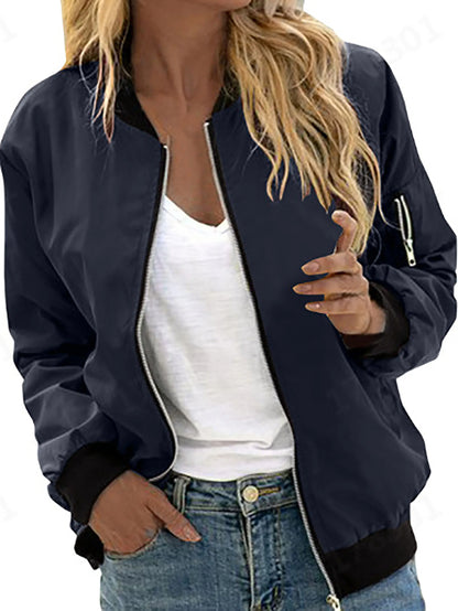 Gianna™ | Effen Dames Bomberjack met Ritssluiting en Moderne Streetwear Stijl