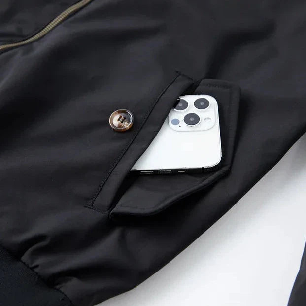 Henrik™ | Bomber Jas met Retro Ruitendetails en Moderne Functionaliteit