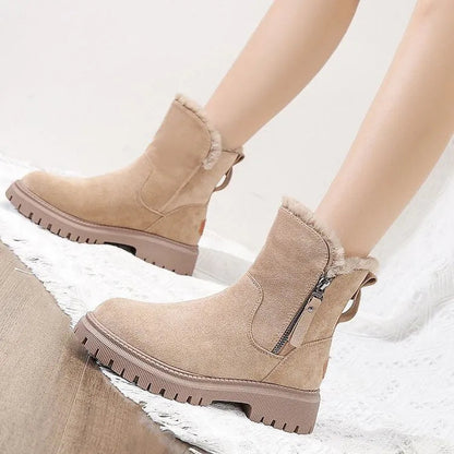 Glacia™ | Dames Enkellaarzen met Ritssluiting en Zachte Pluche Voering | Winter