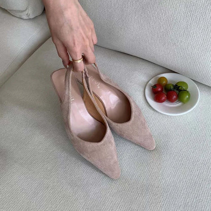 Maribel™ | Dames Slingback Flats Zonder Hak | Elegante Puntige Instapschoenen met Open Hiel en Minimalistisch Design