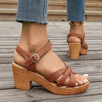 Clara™ | Elegante Mid Heel Platform Sandalen met Orthopedische Ondersteuning