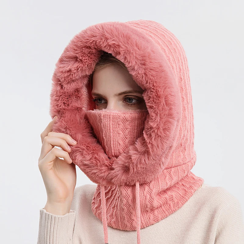 FurryHood™ | Luxe Gebreide Bont Gevoerde Nekwarmer voor Winterse Dagen