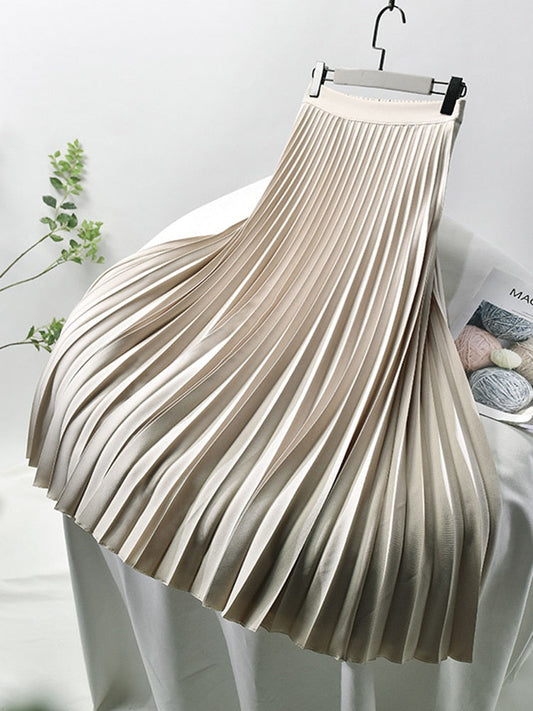 Soraya | Dames Plissé Midi Rok