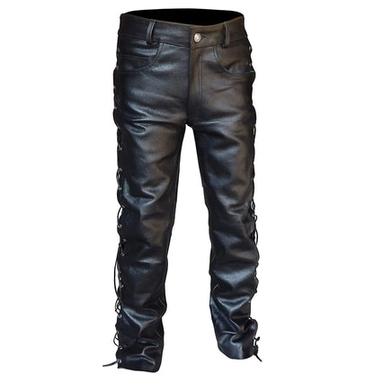 Darian | Zwarte Leren Broek Heren