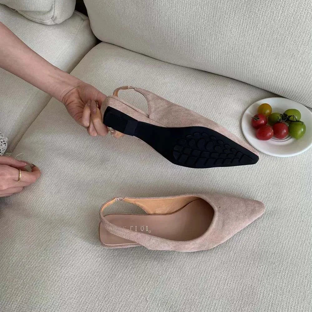 Maribel™ | Dames Slingback Flats Zonder Hak | Elegante Puntige Instapschoenen met Open Hiel en Minimalistisch Design
