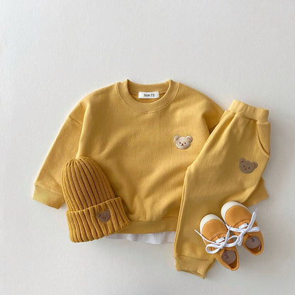 Noémie™ | Dames Baby Joggingpak Set | 2-Delige Geborduurde Outfit met Teddybeer voor Meisjes of Jongens