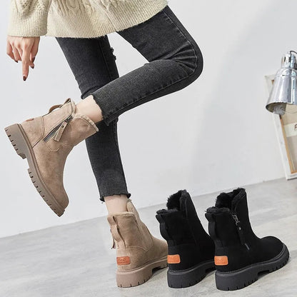 Glacia™ | Dames Enkellaarzen met Ritssluiting en Zachte Pluche Voering | Winter