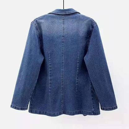 Aria™ | Luxe Vrouwen Denim Blazer met Organisch Selvedge en Elegante Sluiting voor Tijdloze Stijl