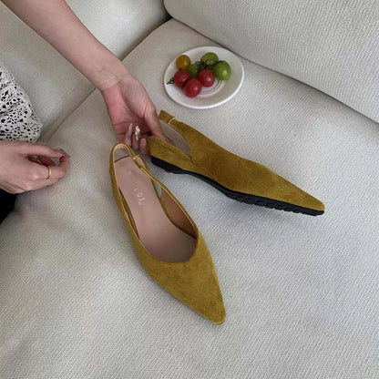 Maribel™ | Dames Slingback Flats Zonder Hak | Elegante Puntige Instapschoenen met Open Hiel en Minimalistisch Design