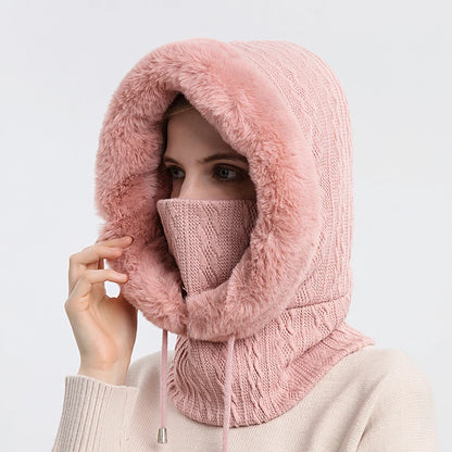 FurryHood™ | Luxe Gebreide Bont Gevoerde Nekwarmer voor Winterse Dagen