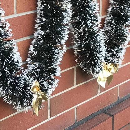 Noira | Zwarte Kerst Guirlande Met Strikken