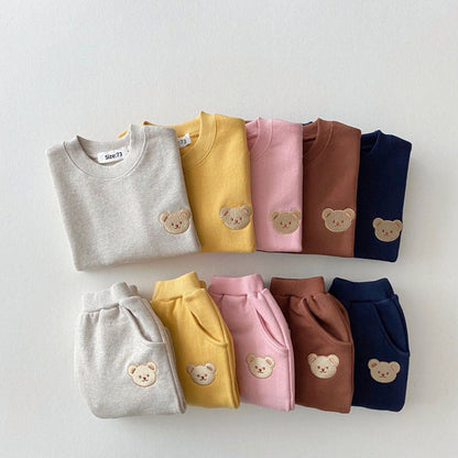 Noémie™ | Dames Baby Joggingpak Set | 2-Delige Geborduurde Outfit met Teddybeer voor Meisjes of Jongens