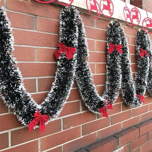 Noira | Zwarte Kerst Guirlande Met Strikken