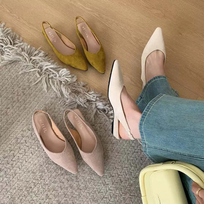 Maribel™ | Dames Slingback Flats Zonder Hak | Elegante Puntige Instapschoenen met Open Hiel en Minimalistisch Design