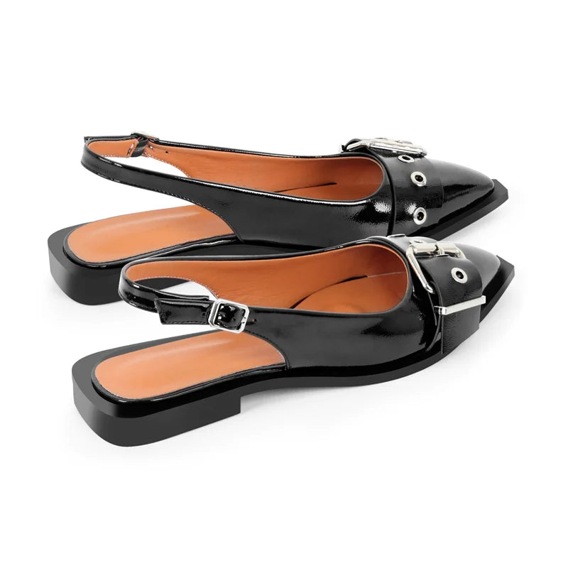 Layla | Lakleren Slingback Flats Dames