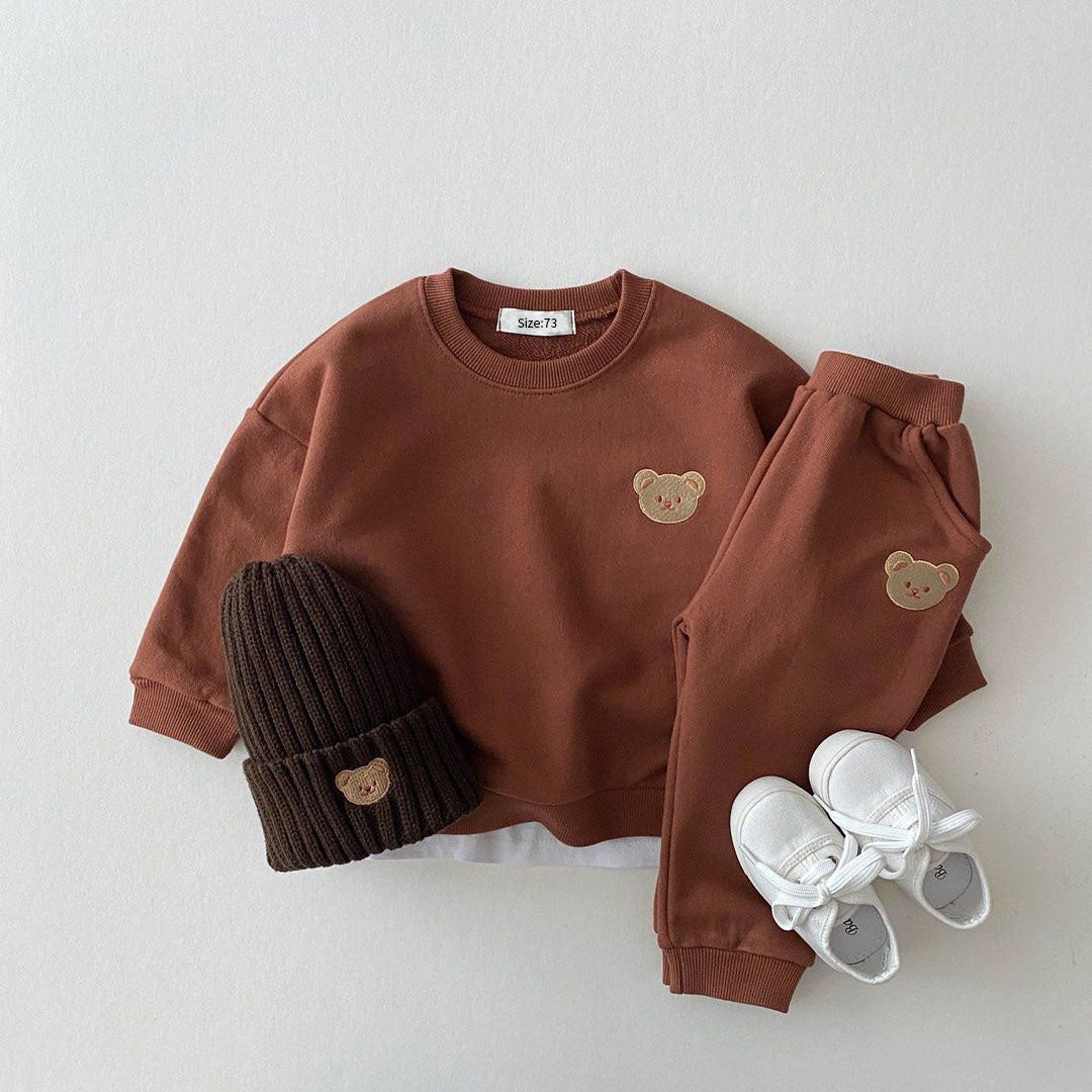 Noémie™ | Dames Baby Joggingpak Set | 2-Delige Geborduurde Outfit met Teddybeer voor Meisjes of Jongens