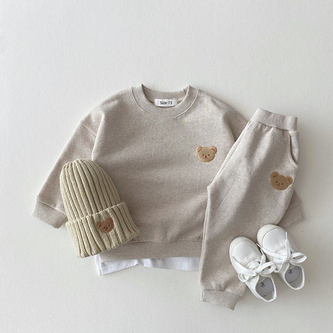 Noémie™ | Dames Baby Joggingpak Set | 2-Delige Geborduurde Outfit met Teddybeer voor Meisjes of Jongens