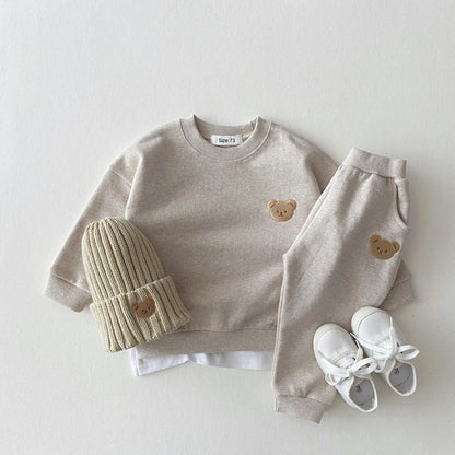 Noémie™ | Dames Baby Joggingpak Set | 2-Delige Geborduurde Outfit met Teddybeer voor Meisjes of Jongens