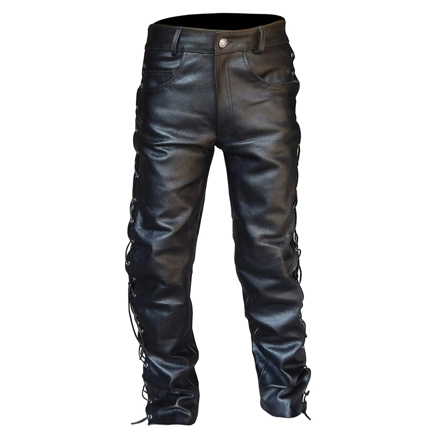 Darian | Zwarte Leren Broek Heren