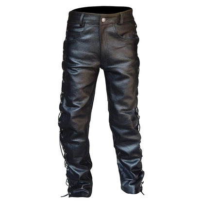 Darian | Zwarte Leren Broek Heren