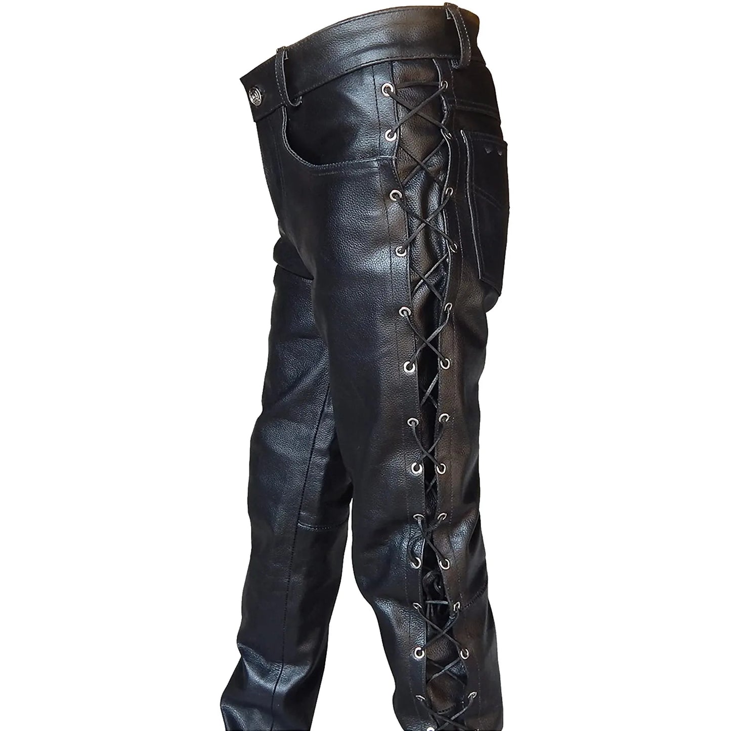 Darian | Zwarte Leren Broek Heren