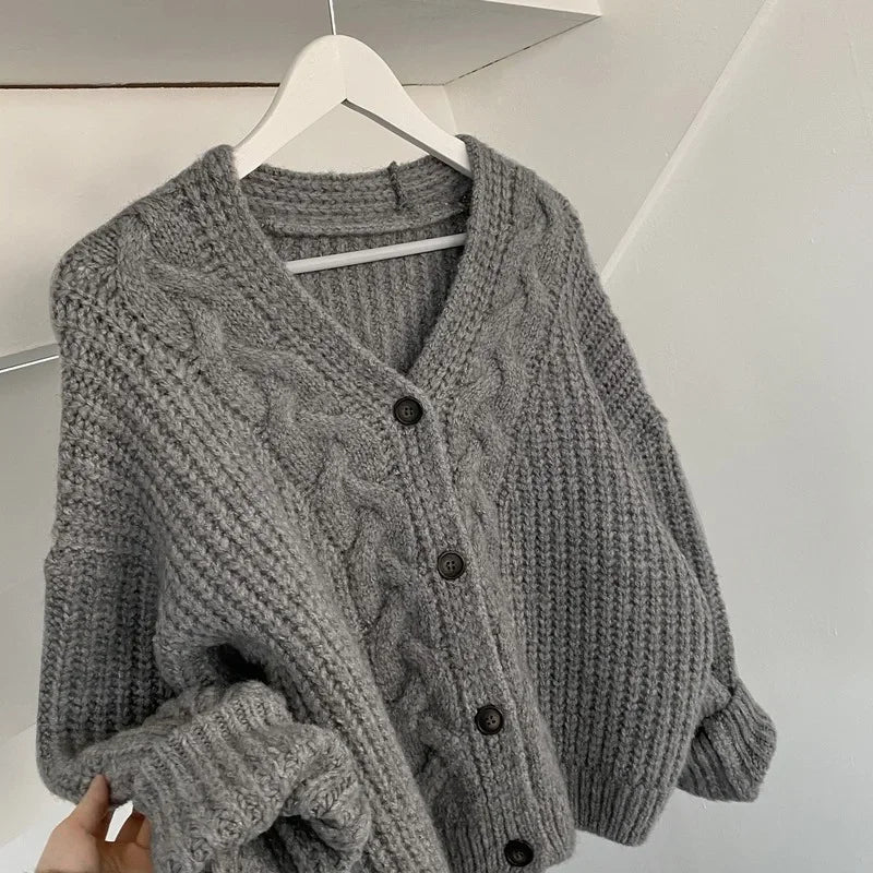 Noémie™ | Casual Effen V-Neck Cardigan met Tijdloze Elegantie