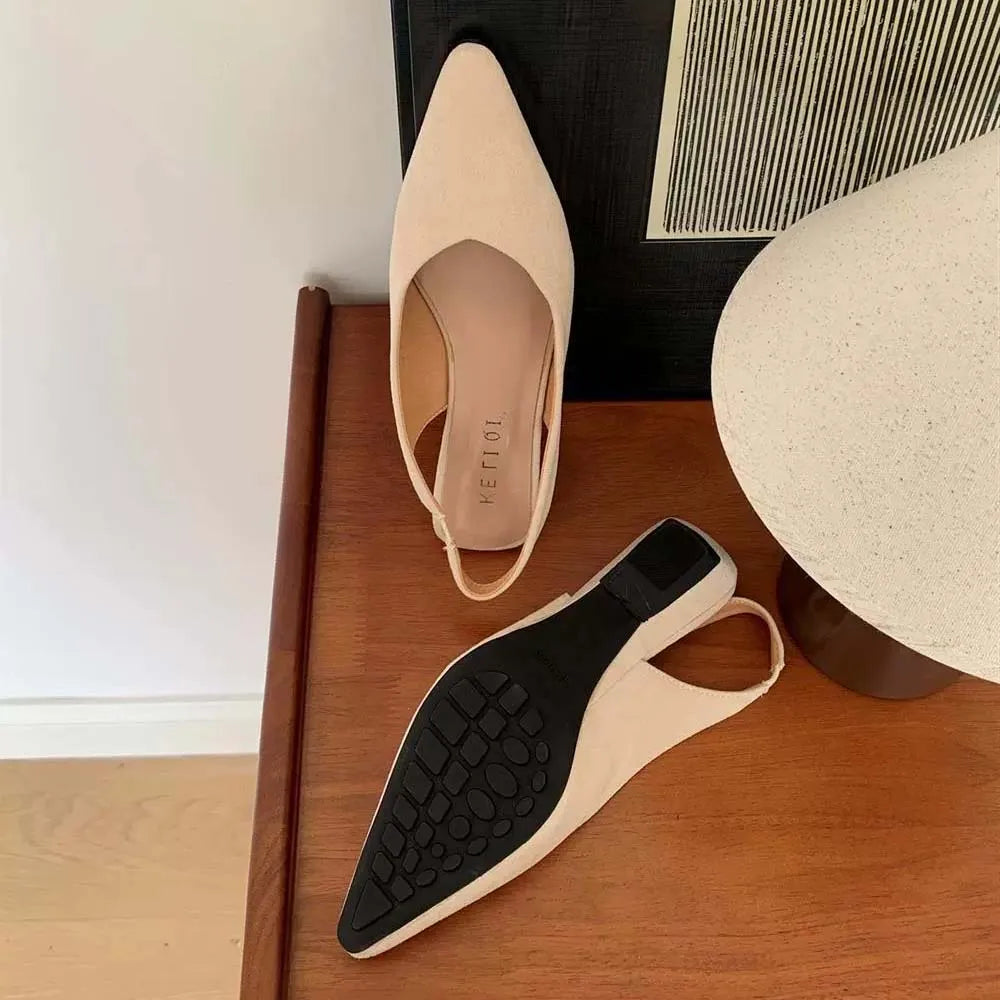 Maribel™ | Dames Slingback Flats Zonder Hak | Elegante Puntige Instapschoenen met Open Hiel en Minimalistisch Design
