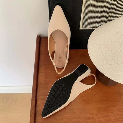 Maribel™ | Dames Slingback Flats Zonder Hak | Elegante Puntige Instapschoenen met Open Hiel en Minimalistisch Design